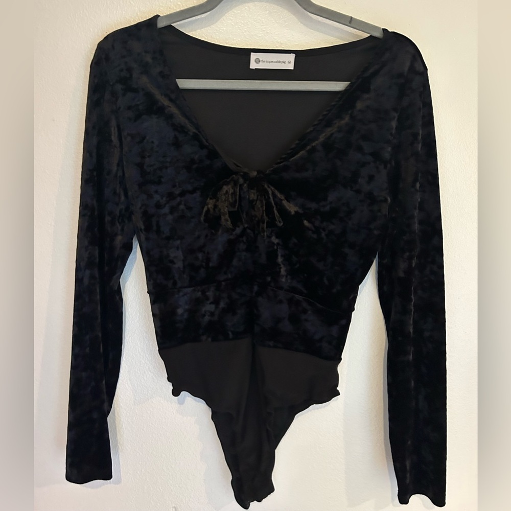 Impeccable Pig Crushed Velvet Bodysuit